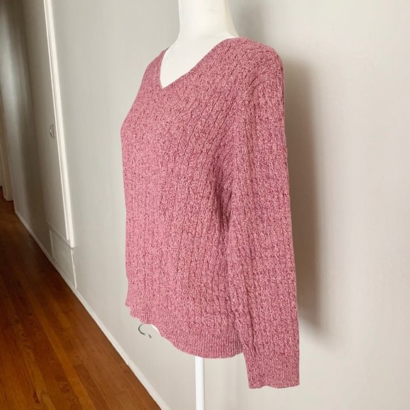 Karen Scott Raspberry Pullover Cable Kit Sweater - Picture 4 of 5